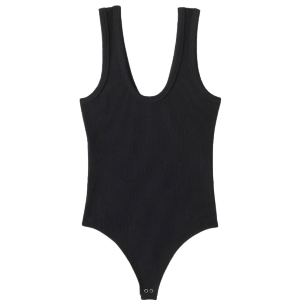 Abercrombie & Fitch Seamless Rib Fabric Scoopneck Bodysuit